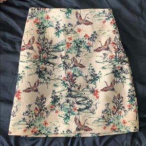 Floral pencil skirt with gold zipper